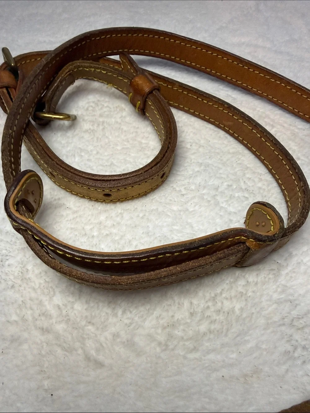 Authentic Louis Vuitton Shoulder Strap for Bags/Accessories Beige Leather Gold